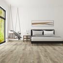 WPC Vinyl Rigid Core 9" Width 60" RL 8.5mm Thick, 1.5mm IXPE Akaroa Ash Romulus Floors - Mazzia Collection bedroom view 2