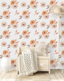 Pastel Flowers on Light Background Wallpaper