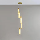 Alabaster Celestial Brass Cascade Chandelier