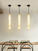 Alabaster Cylindrical Pendant Light