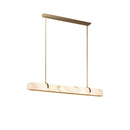 Alabaster Linear Brass Chandelier