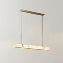 Alabaster Linear Brass Chandelier