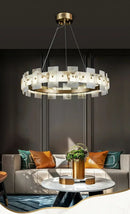 Alabaster Rectangle Annular Chandelier