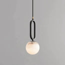 Alabaster Oval Ring Pendant Lamp