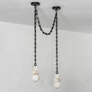 Alabaster Cylindrical Chain Chandelier