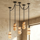 Alabaster Cylindrical Chain Chandelier
