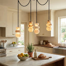 Alabaster Cylindrical Chain Chandelier