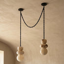 Alabaster Cylindrical Chain Chandelier