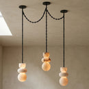 Alabaster Cylindrical Chain Chandelier