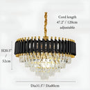 Alfonsine | Luxury Black Crystal Led Hanging Chandelier For Living Room