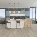 SPC Vinyl Rigid Core 7" Width 60" RL, 6mm Thick, 1.5mm IXPE Alloyed Bay Amare Floors - Mazzia Collection Product shoot Kitchen view