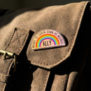 Ally Ready to Throw Down LGBTQ Rainbow Acrylic Lapel Pin