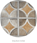 ALPHA – Custom Animal Hide Rug in Geometric Circle Pattern