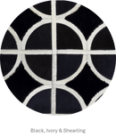 ALPHA – Custom Animal Hide Rug in Geometric Circle Pattern