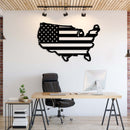 American Flag United States Metal Wall Art – Patriotic USA Map Home Decor