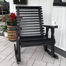 Amish Casual Heavy Duty Roll Back Wooden Outdoor Rocking Chair
