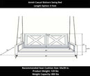 Amish Casual Malvern Porch Swing Bed, 5 Ft Unfinished with Clearcoat