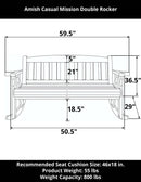 Amish Casual Heavy Duty 800 Lb Mission Treated Double Rocker