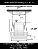 Amish Casual Heavy Duty Cedar Stain Clearcoat Roll Back Swing Chair