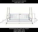 Amish Casual 4 Foot Uptown Porch Swing Bed in Clearcoat Dark Walnut Stain