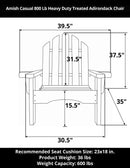 Amish Casual 800 Lb Heavy Duty Treated Adirondack Chair