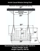 Amish Casual Heavy Duty Outdoor Wood Swing Chair in Oak Stain