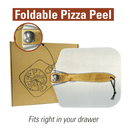 Chicago Brick Oven Aluminum Pizza Peel 12" x 14" with Foldable Wooden Handle - 25" Long