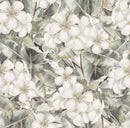 Contemporary White Flowers Wallpaper Fashionable