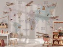 World Map Wallpaper for Kids - Peel and Stick Wall Mural