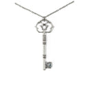 Antique Key Pendant Necklace in Aged Brass Tone or Silver