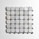 Antique Carrara / Bardiglio Octagon Mosaic Marble Tile