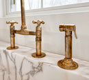 Unlacquered Brass Kitchen Faucet - 8" Bridge Faucet