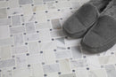 Antique Carrara Tumbled Basketweave Mosaic Marble Tile