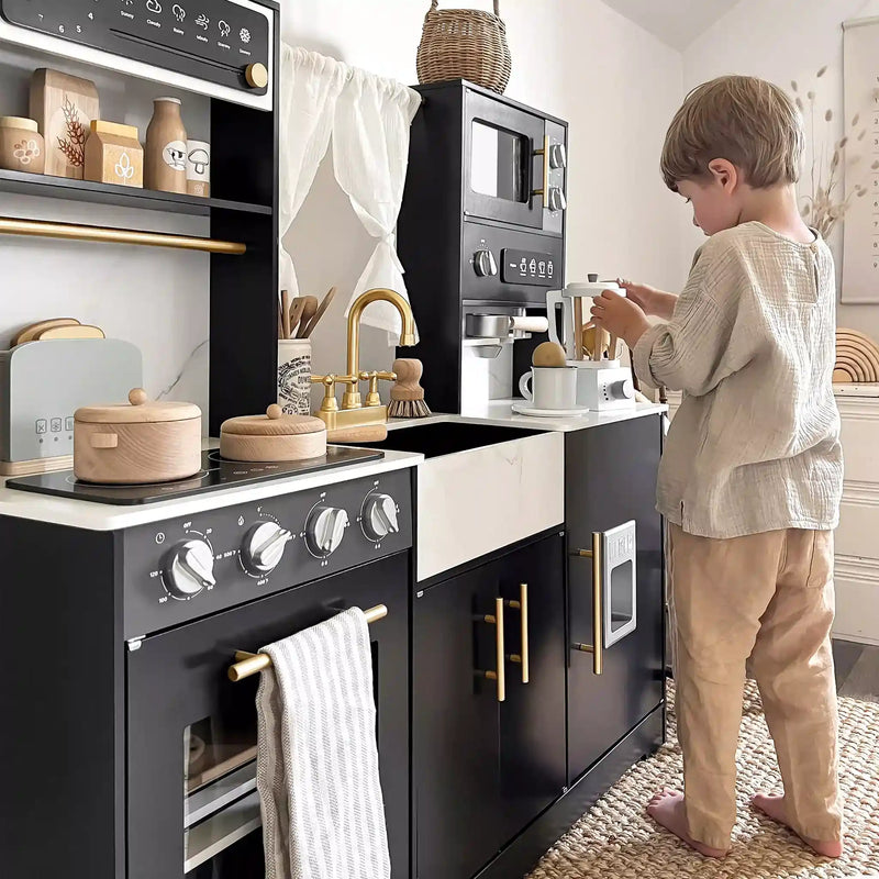 Tiny Land® Trendy Black Style Play Kitchen