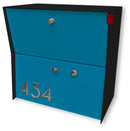RetroBox Locking Small Package Wall Mounted Mailbox in Textured Matt Black
