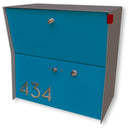 RetroBox Locking Small Package Wall Mounted Mailbox in TEXTURED GRAY METALLIC