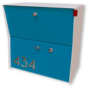 RetroBox Locking Small Package Wall Mounted Mailbox in White