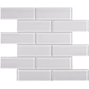 Aquatica 2x6 brick skylight mosaic glass tile on 11.75x11.75 element series ANAELEMSKY26 top view