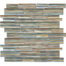 Aquatica altona edon shoal multi-linear mosaic glass tile 12x12 AVEALTOESMLMO top view