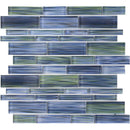 Aquatica altona mangrove bay multi linear mosaic glass tile 12x12 AVEALTOMBMLMO top view