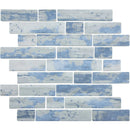 Aquatica aspen multi linear mosaic glass tile 11.75x11.5 TASBARKASPENML top view