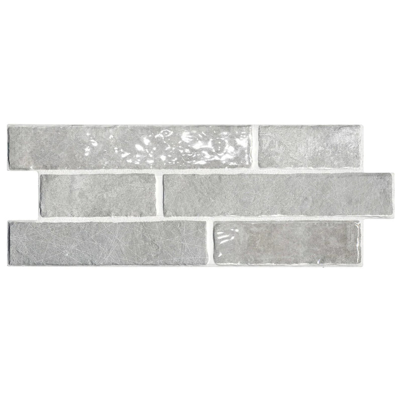 Aquatica ghiaccio 6.5x15.25 interlocking brick porcelain tile loose dany series KRADANYGHIA616 top view
