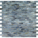 Aquatica malachite 0.5x1.25 brick mosaic glass tile 12.25x12.75 aurora series FOSAUROMALAREC top view