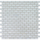 Aquatica pearl 0.5x1.25 brick mosaic glass tile 12.25x12.75 aurora series FOSAUROPEARLREC top view