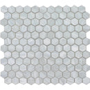 Aquatica pearl hexagon mosaic glass tile 10.75x11.25 aurora series FOSAUROPEARLHX top view