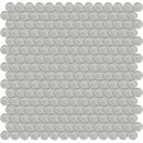 Aquatica penny round mist mosaic glass tile on 11.5x11.75 element series ANAELEMPNRDMIST top view
