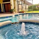 Aquatica sapphire 0.5x1.25 brick mosaic glass tile 12.25x12.75 aurora series FOSAUROSAPHREC installed inside swimming pool