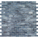 Aquatica sapphire 0.5x1.25 brick mosaic glass tile 12.25x12.75 aurora series FOSAUROSAPHREC top view
