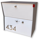 RetroBox Locking Small Package Wall Mounted Mailbox in TEXTURED GRAY METALLIC
