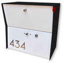 RetroBox Locking Small Package Wall Mounted Mailbox in Textured Matt Black